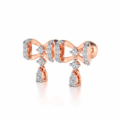 bow lane Silver Earrings - Rose Gold - Image 3