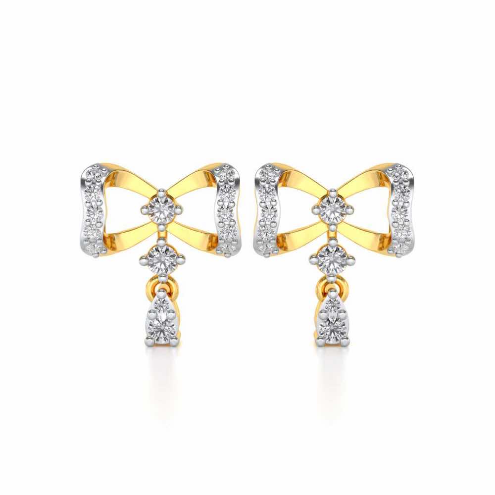 bow lane Silver Earrings - Yellow Gold - Image 1