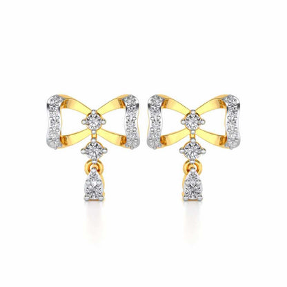 bow lane Silver Earrings - Yellow Gold - Image 1