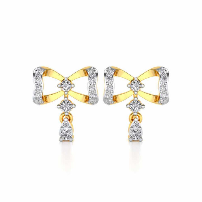 bow lane Silver Earrings - Yellow Gold - Image 1