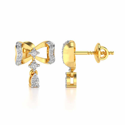bow lane Silver Earrings - Yellow Gold - Image 4