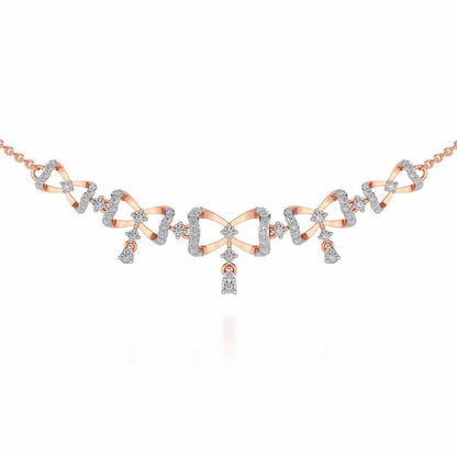 bow lane Silver Necklace - Rose Gold - Image 1