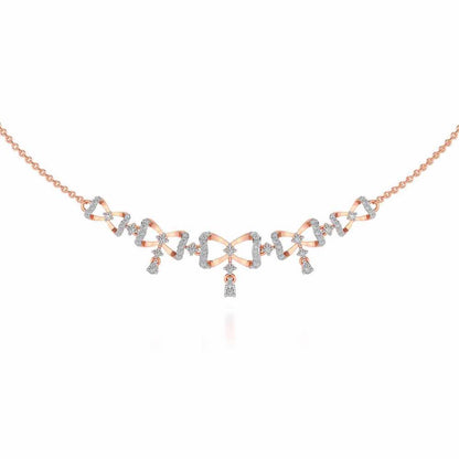 bow lane Silver Necklace - Rose Gold - Image 2
