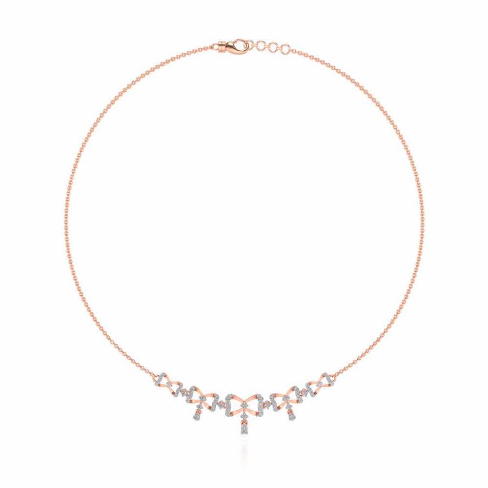 bow lane Silver Necklace - Rose Gold - Image 3