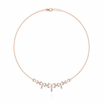 bow lane Silver Necklace - Rose Gold - Image 3