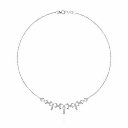 bow lane Silver Necklace - White Gold - Image 3