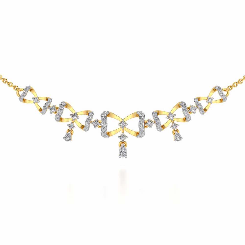 bow lane Silver Necklace - Yellow Gold - Image 1