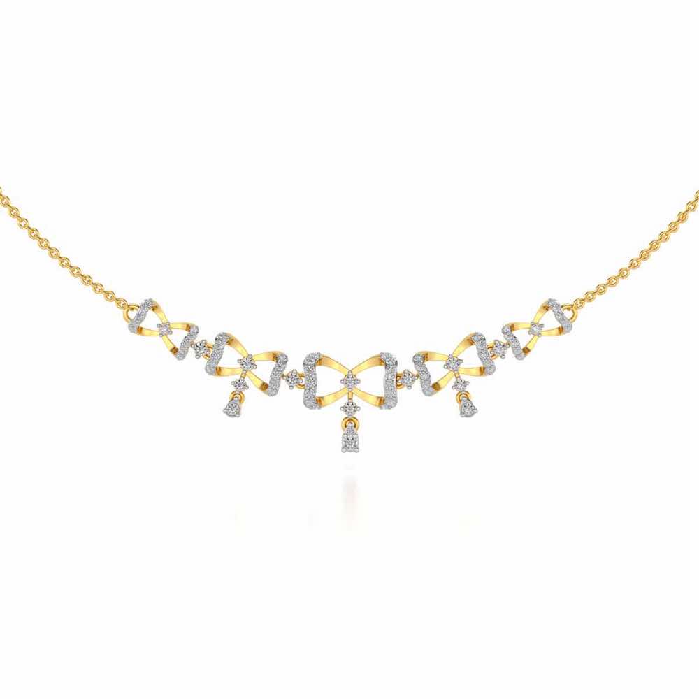 bow lane Silver Necklace - Yellow Gold - Image 2