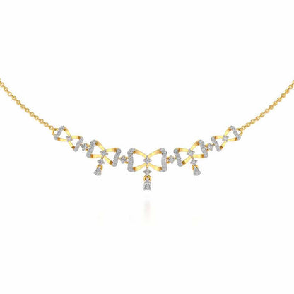bow lane Silver Necklace - Yellow Gold - Image 2