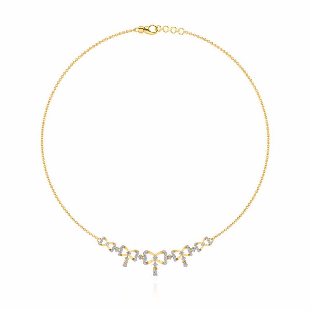 bow lane Silver Necklace - Yellow Gold - Image 3
