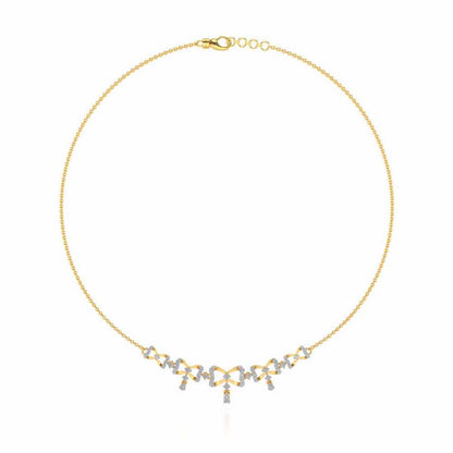 bow lane Silver Necklace - Yellow Gold - Image 3