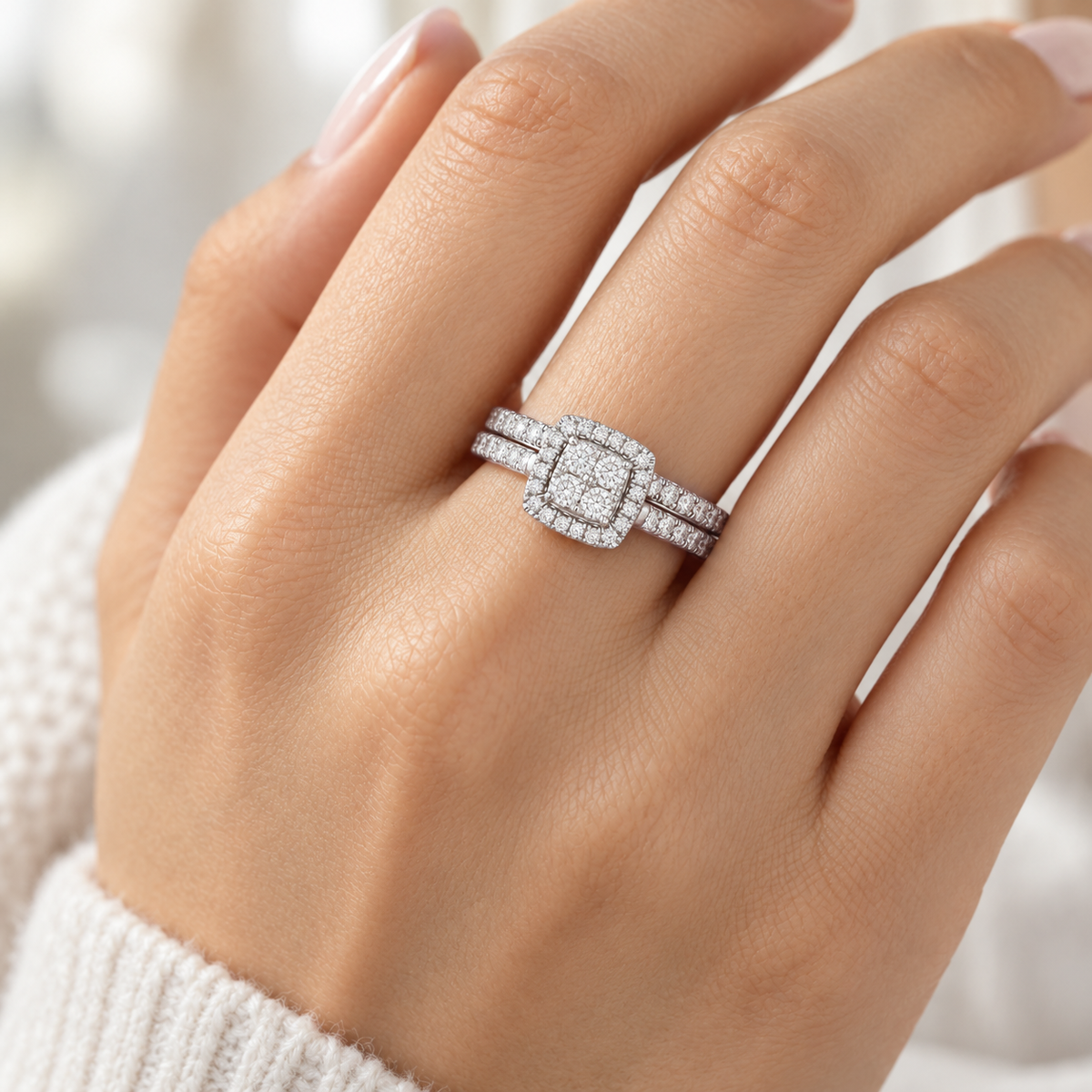 Bride Choice Silver Ring - Model Worn