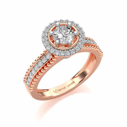bright and beautiful Solitaire Silver Ring - Rose Gold - Image 1