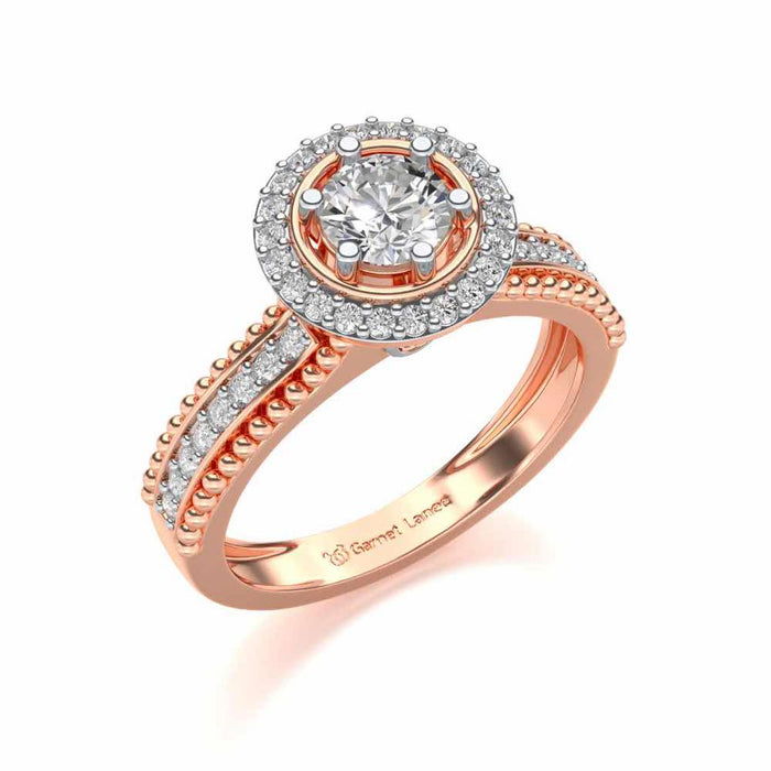 bright and beautiful Solitaire Silver Ring - Rose Gold - Image 1