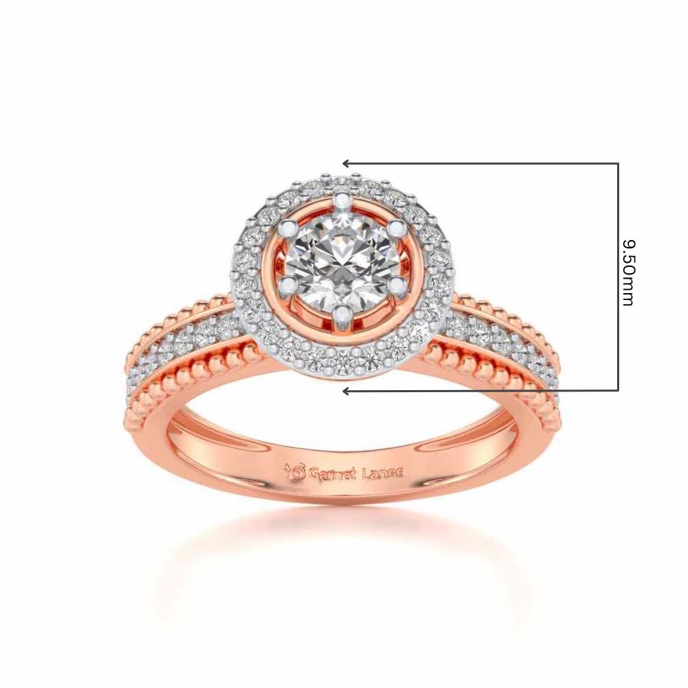 bright and beautiful Solitaire Silver Ring - Rose Gold - Image 2