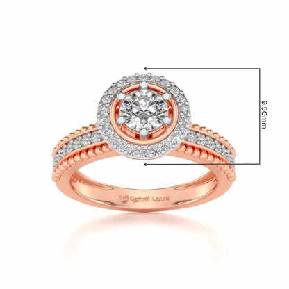 bright and beautiful Solitaire Silver Ring - Rose Gold - Image 2
