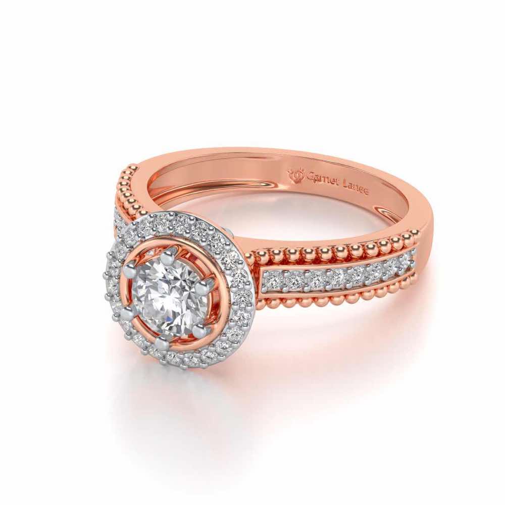 bright and beautiful Solitaire Silver Ring - Rose Gold - Image 3