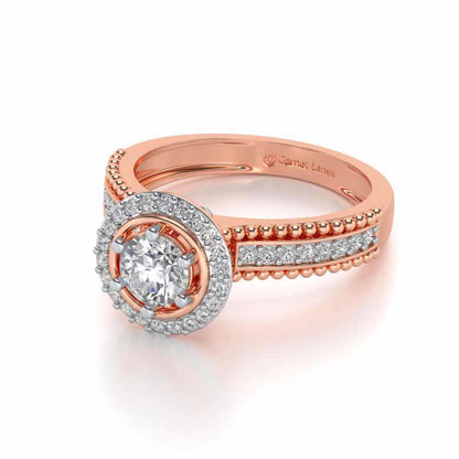 bright and beautiful Solitaire Silver Ring - Rose Gold - Image 3