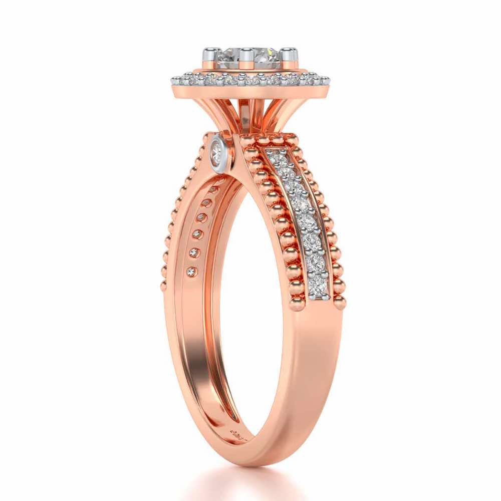 bright and beautiful Solitaire Silver Ring - Rose Gold - Image 4