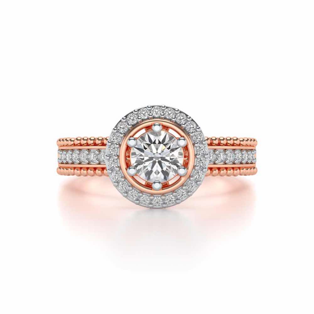 bright and beautiful Solitaire Silver Ring - Rose Gold - Image 5