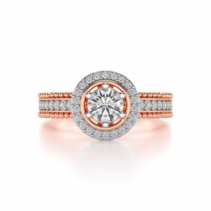 bright and beautiful Solitaire Silver Ring - Rose Gold - Image 5