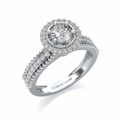 bright and beautiful Solitaire Silver Ring - White Gold - Image 1