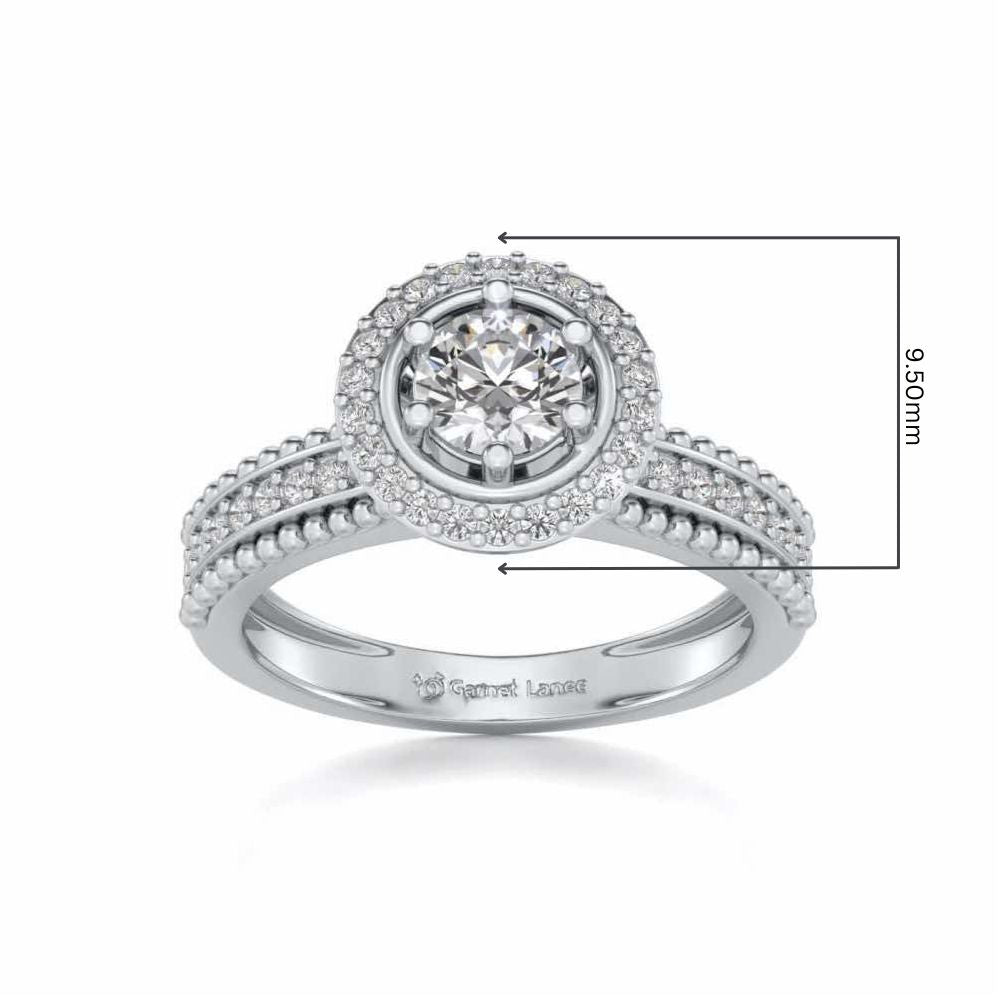 bright and beautiful Solitaire Silver Ring - White Gold - Image 2