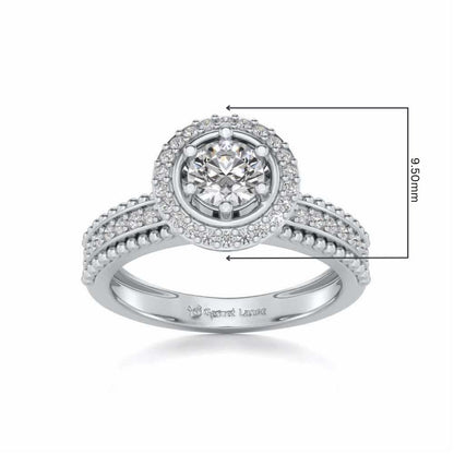 bright and beautiful Solitaire Silver Ring - White Gold - Image 2
