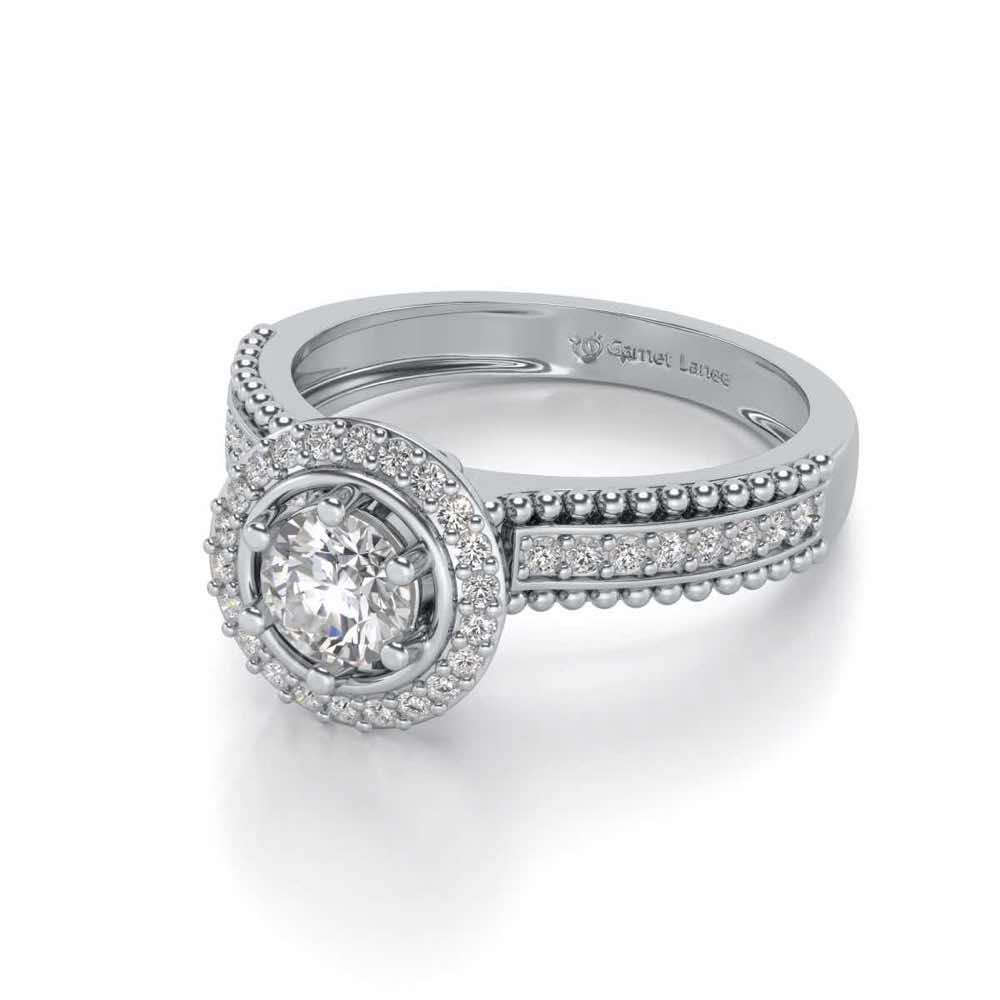 bright and beautiful Solitaire Silver Ring - White Gold - Image 3