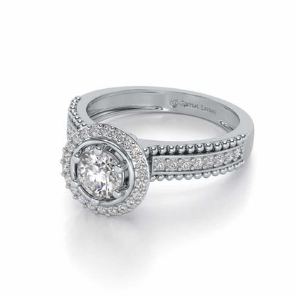 bright and beautiful Solitaire Silver Ring - White Gold - Image 3