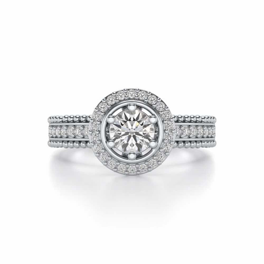 bright and beautiful Solitaire Silver Ring - White Gold - Image 5