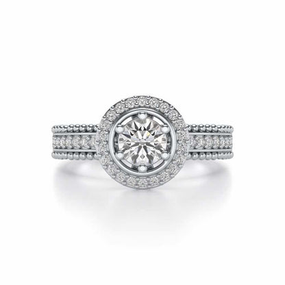bright and beautiful Solitaire Silver Ring - White Gold - Image 5
