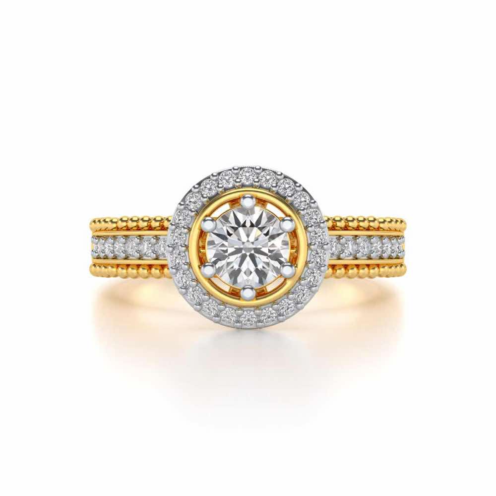 bright and beautiful Solitaire Silver Ring - Yellow Gold - Image 5