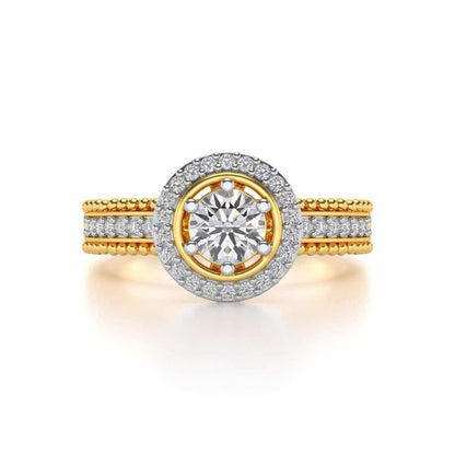bright and beautiful Solitaire Silver Ring - Yellow Gold - Image 5