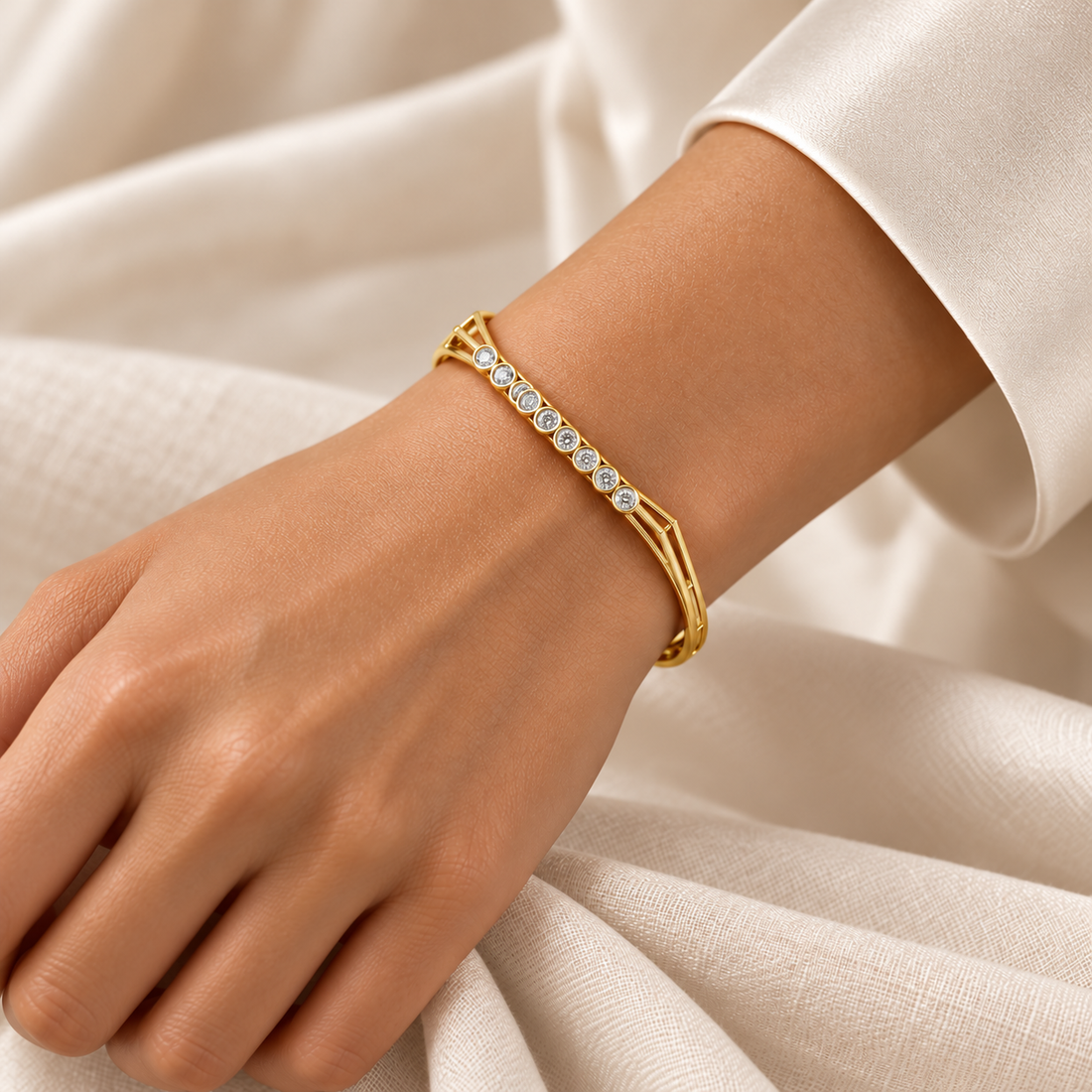 Caelum Silver Bangles