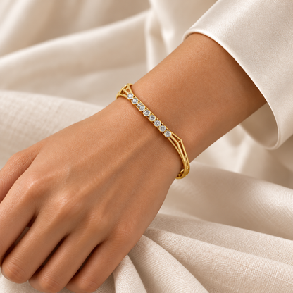 Caelum Silver Bangles - Yellow Gold - Model