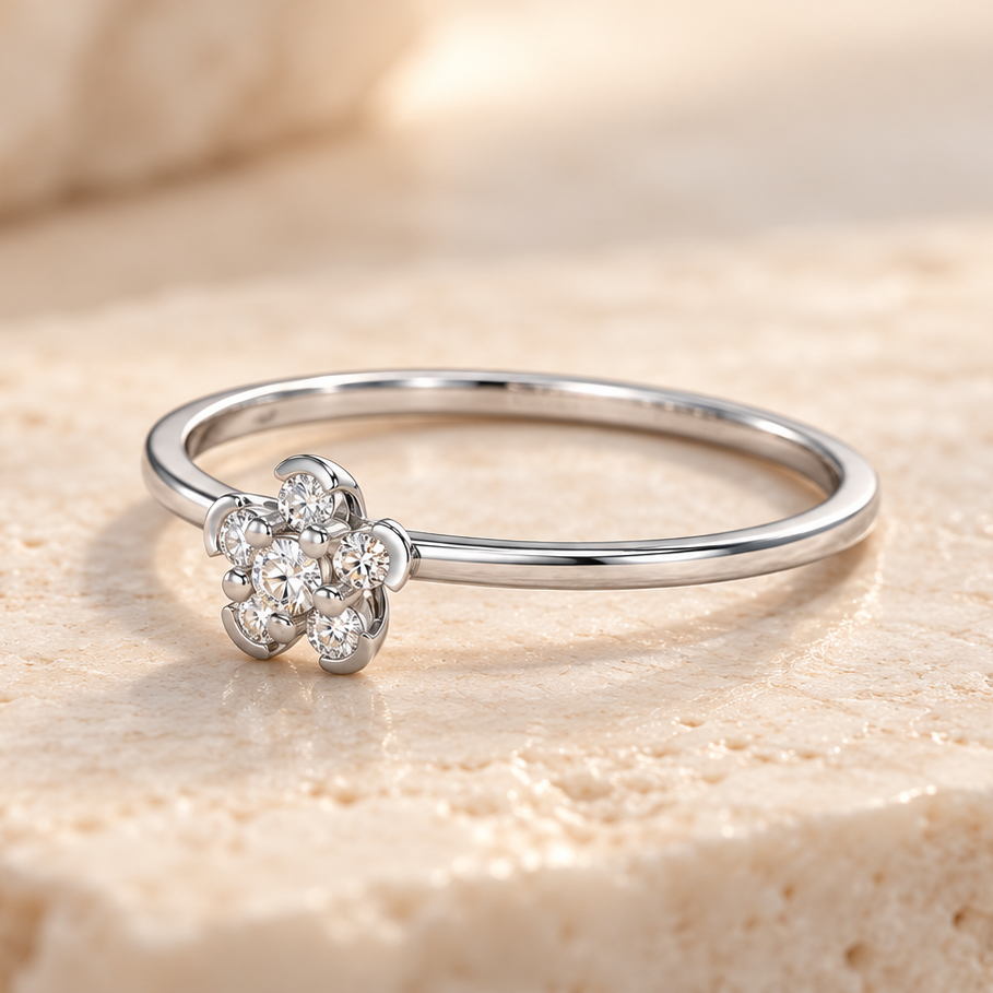 Captivating Cosmos Silver Ring, square aesthetic view