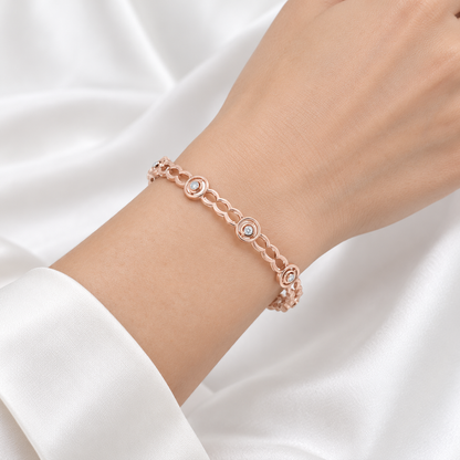 Circlice Silver Bangles - Rose Gold - Square Model Photo