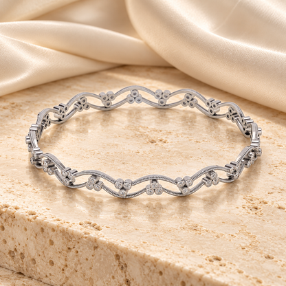 Citlali Silver Bangles - White Gold - Editorial Aesthetic