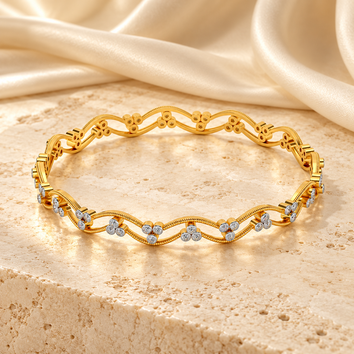 Citlali Silver Bangles - Yellow Gold - Editorial Aesthetic