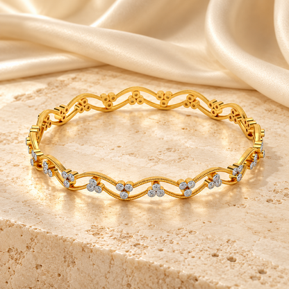 Citlali Silver Bangles - Yellow Gold - Editorial Aesthetic
