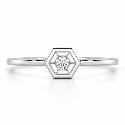 Classic Elegance Silver Ring, square aesthetic view