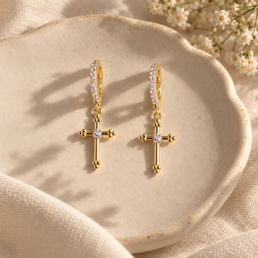 Cross of Serenity Earrings