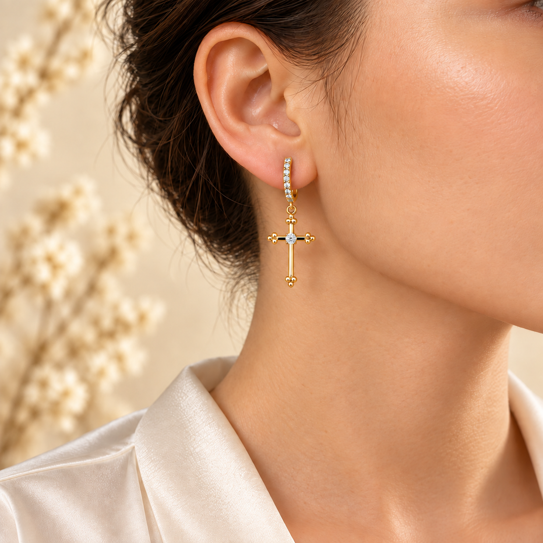 Cross of Serenity Earrings