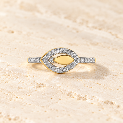 Dainty Leaf Silver Ring yellow gold aesthetic