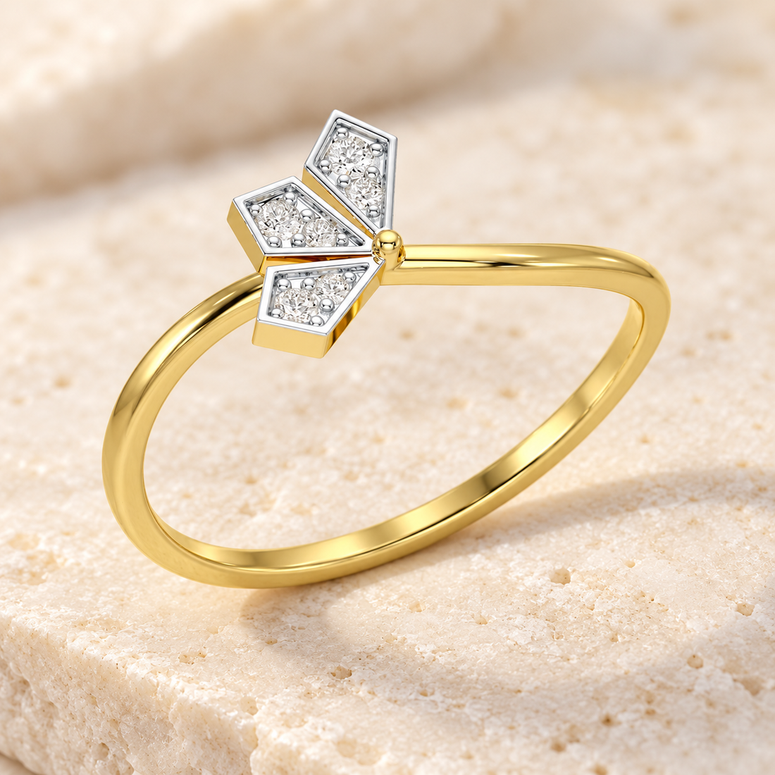 Dazzle Petals Silver Ring