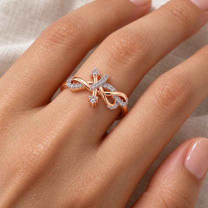 Dazzling K Silver Ring - Rose Gold - Model