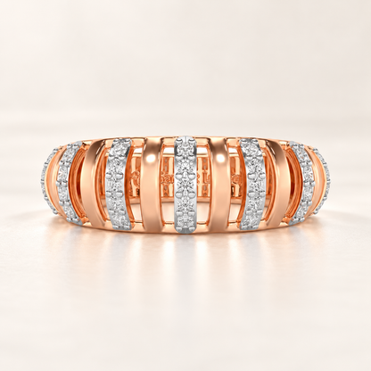 Decibel Shine Silver Band Ring - Rose Gold - Aesthetic