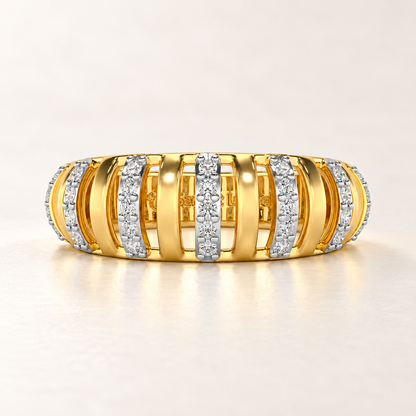 Decibel Shine Silver Band Ring - Yellow Gold - Aesthetic