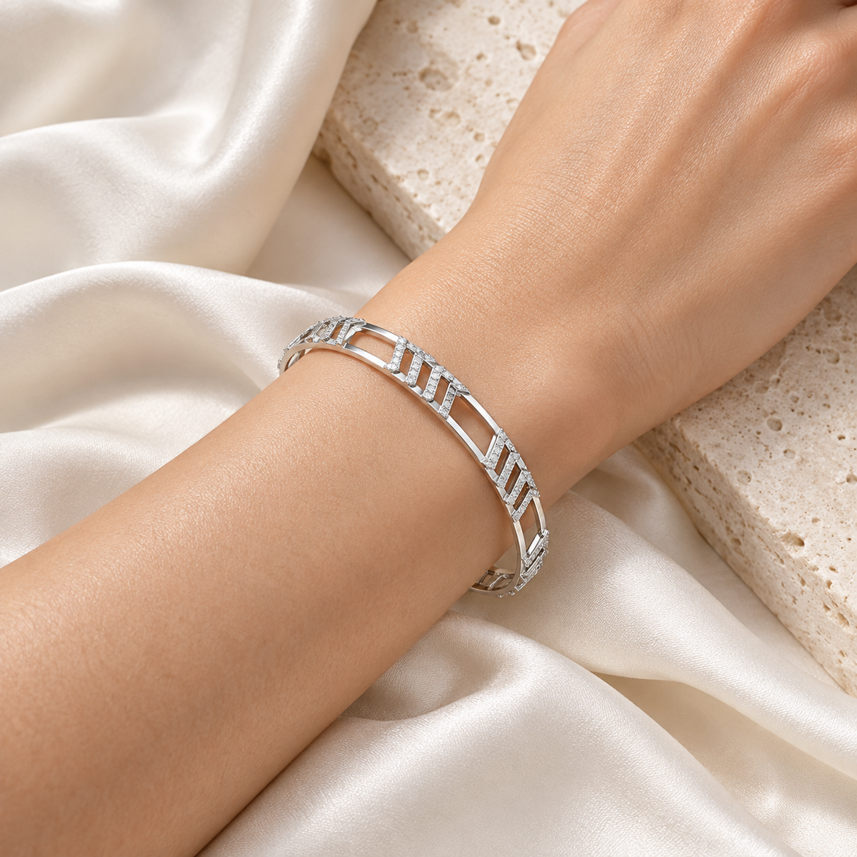 Direct Silver Bangles - White Gold - Model